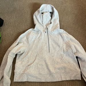 Lululemon Scuba Oversized Half-Zip Hoodie, Heathered Core Ultra Light Grey (M/L)